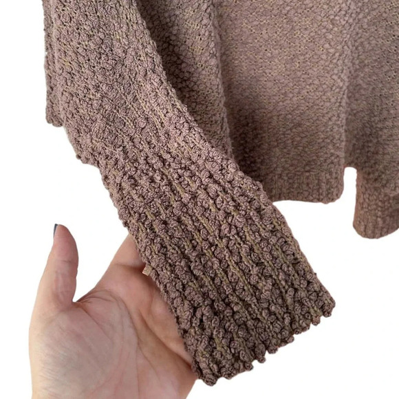 UMGEE Women's Dolman Sleeve Cozy Brown Cardigan Popcorn Sweater Size Medium - Picture 6 of 6